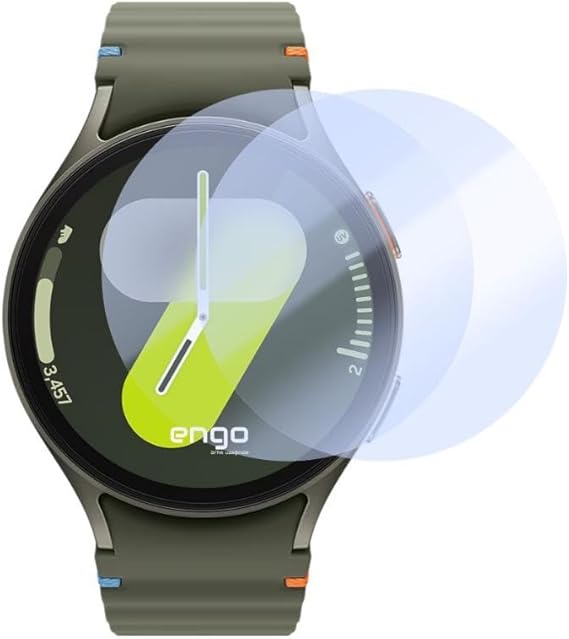 Engo Samsung Galaxy Watch 7 44mm İle Uyumlu Ekran Koruyucu Çizilmeye Dayanıklı Akıllı Saat Koruması, 9H Temperli Kırılmaz Esnek Nano Cam, Hd Şeffaf 2 Adet