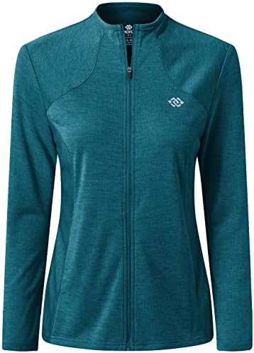 MoFiz Womens Full Zip Hiking Shirt Lightweight UPF 50 Sun Protection Running Jacket Long Sleeve Sports Outdoor Top Pocket