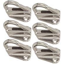 Stainless Steel Hooks Spring Snap Hooks Boat Hardware Clothes Hanger Hooks 6Pcs Spring Snap Attach Rope Hook Fending Hook