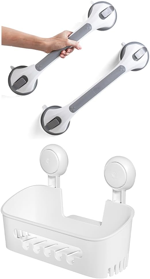 LEVERLOC Shower Grab Bars & Shower Caddy