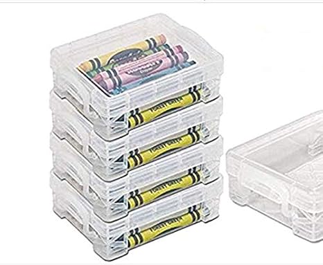 Stackable Crayon Box -(4 Pack) (Blue, Small)