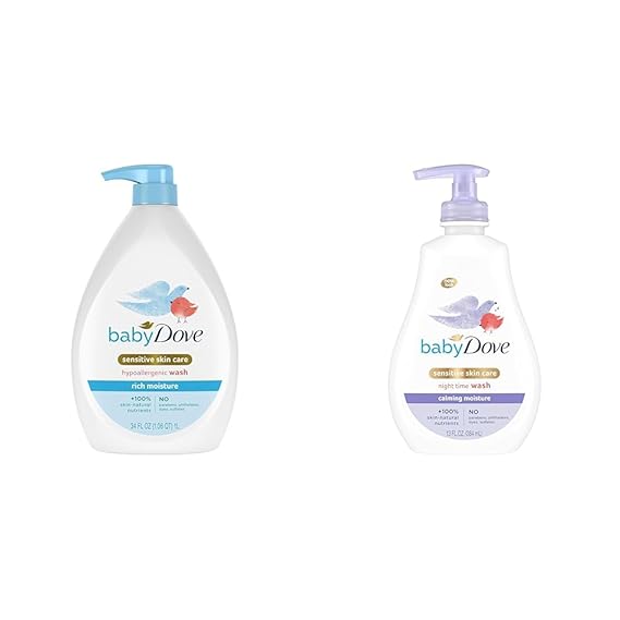 Baby Dove Sensitive Skin Care Baby Wash Rich Moisture For Baby Bath Time Tear-Free & Sensitive Skin Care Baby Wash Calming Moisture For a Calming Bath Wash Hypoallergenic