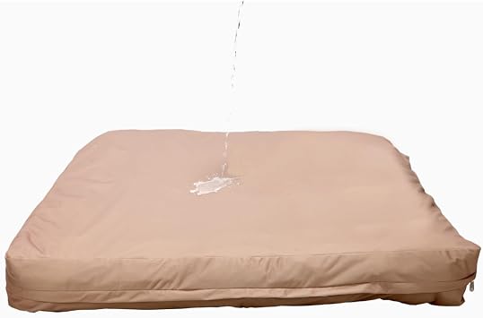 Dog Bed Cover Waterproof Cover for Dog Bed Heavy Duty, Machine Washable Zippered Liner Durable, USA-Made Fabric for Pets Ideal Pet Bedding Protector for Accidents and Messes - Medium (Tan)
