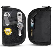 VIPERADE VE10 EDC Pouch Small Pocket Tool Pouch with 10 Compartments, Men's Pocket Organizer for Multitools, EDC Organizer with Patches Area for DIY (X-pac Black)