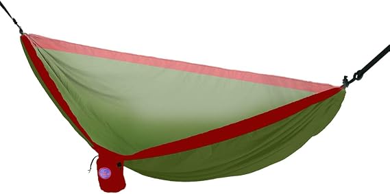 YUKON OUTFITTERS Outdoor Camping Patriot Hammock w/Tree Straps, Olive/Red