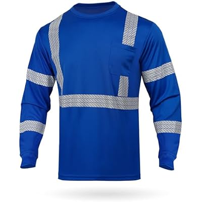 GLIMMR Safety Shirt Long Sleeve Class 3 High Visibility Reflective Mens Hi Vis T Shirt for Work Warehouse Construction