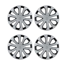 ABX Hubcaps,16 inch hubcaps Set of 4, Wheel Rim Cover ABS Material, Snap On Car Truck SUV Replacement, for Toyota Camry Nissan Mazda etc (DD Black & Silver, 16 inch)