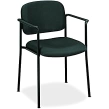 basyx by HON Guest Chair - Upholstered Stacking Chair with Arms, Office Furniture, Charcoal (HVL616)