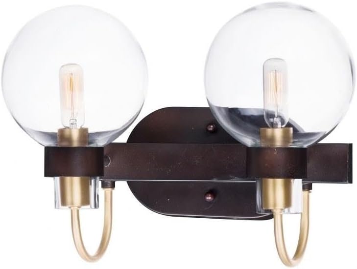 Maxim Bauhaus 2 Light Vanity Light with BronzeSatin Brass Finish