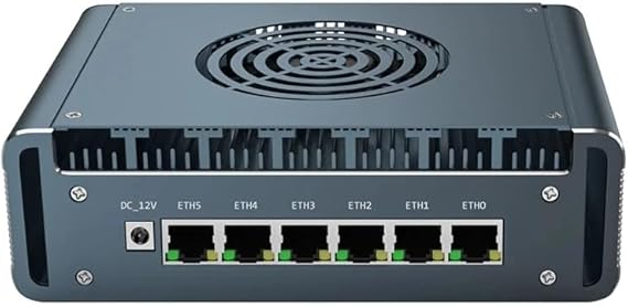 Micro Firewall Appliance, 6 i226-V 2.5Gbe LAN Ports, Fanless Mini PC Intel Core i3-1215U 6 Core,2*DDR5 1*M.2 Support AES-NI Barebone Router PC VPN,HDMI DP USB3.0 NO RAM NO SSD