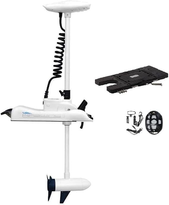 Zichen Haswing 55lbs 48in Bow Mount Trolling Motor- Remote, Quick Release | 164ft Wireless Remote Range, Freshwater & Saltwater Ready, Quick Mount & Easy Removal, Up to 19ft Boats, White