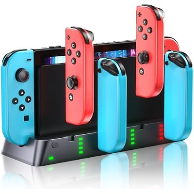 Switch Controller Charger Dock Station for PSP Gaming Console Compatible with Nintendo Switch & OLED Model Joy-con, Charging Dock Station Support to Charge 6 Joycons
