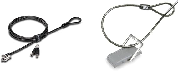 Kensington Cable Lock for HP Laptops, Lenovo, Asus, Acer & Other Devices - New Smaller & Stronger Pivoting Lock Head (K65035AM) & Desk Mount Anchor Accessory for Cable Locks (K64613WW)