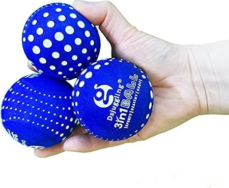DSJUGGLING Washable Juggling Ball for Beginners, 60mm 3in1 Multi-Function Balls Set of 3 | Water Skimming Balls Bounce On Water - Pool Ball & Beach Toys | Soft Bouncy Grip Training Ball Kit
