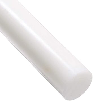 5Pack Plastic Round Rod High Chemical Resistance Nylon Rod,White High Density Polyethylene Round Rod - 6mm Diameter X 100cm Long