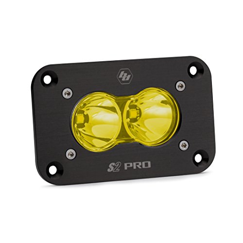 Baja Designs S2 Pro Black Flush Mount LED Auxiliary LED Light Pod Spot; Amber