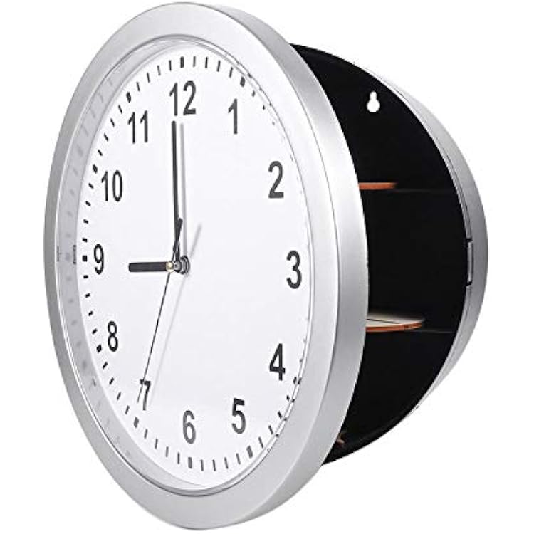 Hidden Safe Wall Clock, Secret Compartment Wall Clock, Battery Operated Safe Container Hidden Secret Storage Box for Money Stash Jewelry Valuables Cash Storage