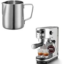 Neretva 20 Bar Espresso Machine with Milk Frothing Steam Wand & Milk Frothing Pitcher Jug Cup 350ML