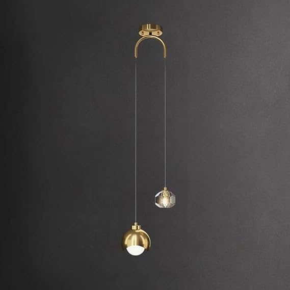 European Creative Hanging Lamp Gold/Black Adjustable Hanging Cord Pendant Lighting Fixture Iron Crystal Lamp Body Ceiling Lamps Kitchen Island Bar Living Room Background Wall Chandelier