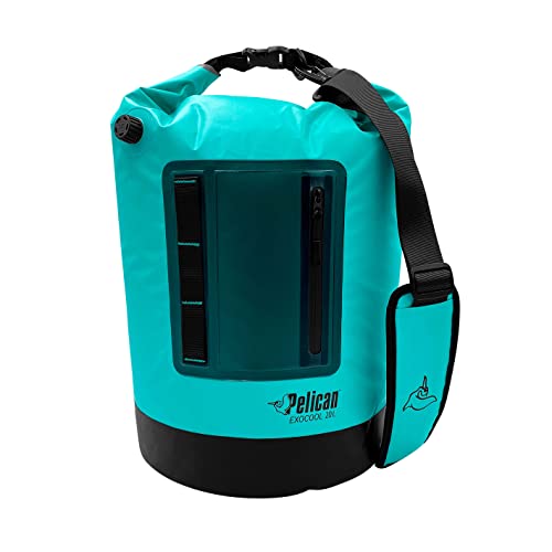 Pelican Exocool Cooler Dry Bag - Collapsible Portable Soft Sided Roll - Insulated Waterproof Leak Proof for Kayaking, Hiking, Camping & Fishing - 10L or 20L