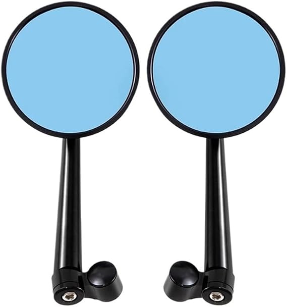 Universal Motorcycle Rear View Mirror Round Motorcycle Side Mirror Bar End Motorbike Black For
