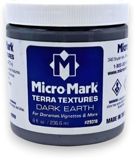 Micro-Mark Terra Textures Dark Earth | Acrylic-Based Ground Texture for Dioramas, Gaming Figures, Displays, Train Layouts & More | 8 oz Jar | Made in USA