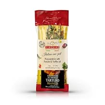 Tiberino's Real Italian Meals Pappardelle with Porcini & Truffle Oil, Imported from Italy - 100% Natural, 7 oz, 1 Pan Cooking, No Straining Required, Cooks in Minutes, No Additional Ingredients Needed