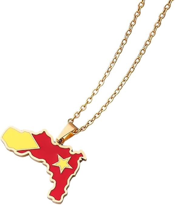 New 2026 Unisex For Ethiopia Tigray Region Map Flag Pendant Necklaces Women Men Gold Color Stainless Steel Party Decoration Jewelry Luxury With You Accessories Trendy And
