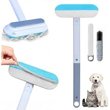 Pet Hair Remover 4 in 1- Reusable Long Handle Dog Hair Remover Brush, Washable Lint Cleaner for Dog and Cat Hair, Gentle on Furniture, Multifunctional Hair Removal Brush, 2 Pcs Carpet Scraper