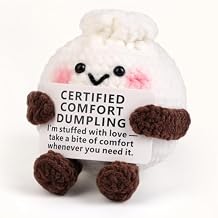 Cute Crochet Dumpling with Message Card, Emotional Comfort, Cheer Up & Thinking of You Gift for Dumpling Lovers