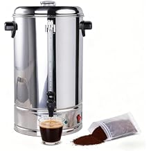 CLIVIA 100 Cup Coffee Urn, Commercial 15L Percolator Coffee Maker, Stainless Steel Large Hot Water Dispenser for Church,Party,Office