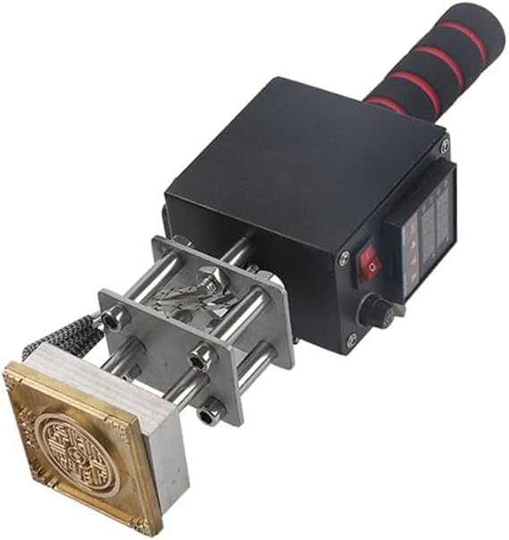 Embossing Machine, 110V 500W Handheld Portable Hot Stamping Branding, Machine Heat Press Digital Leather Tool, Paper Wood Custom Logo Food Foil Stamp Printer (Precise Location 5-7cm)