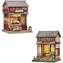 CUTEBEE Book Nook Kit - DIY Miniature House Japanese Tea House, Dollhouse Kit for Adults and Teens, Tiny House Bookshelf Decor 3D Wooden Puzzle, Gifts for Family, Friends
