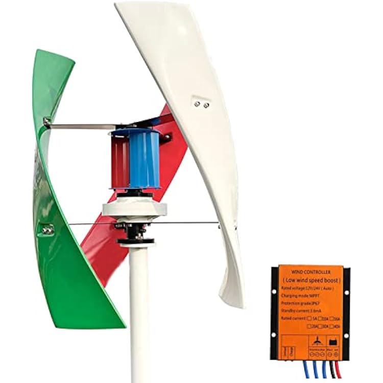 Wind Power Generator Kit 5000W 12V 24V 48V Home Portable Vertical Low Noise Permanent Magnetic Levitation Windmill with MPPT Controller Breeze Self-Start Color : 12v