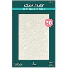 Spellbinders E3D-060 Holly & Foliage 3D Embossing Folder from The De-Light-Ful Christmas Collection by Yana Smakula