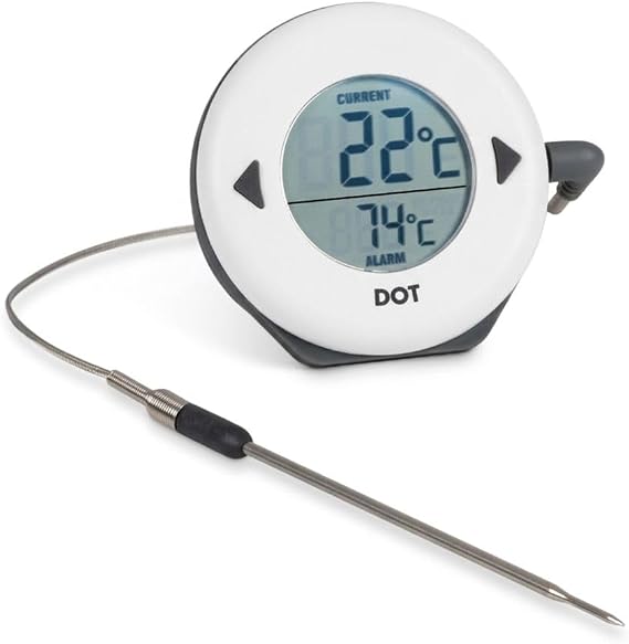 Thermapen DOT Digital Oven Thermometer for Meat Roasting — BBQ Thermometer Probe with Loud Alarm, Water-Resistant BBQ Meat Thermometer, Reads Up to 300 °C, 1.2m Meat Probe Included