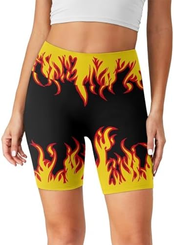 Biyejit Biker Yoga Shorts for Women, High Waisted Athletic Running Workout Gym Shorts Tummy Control Leggings XS-3XL