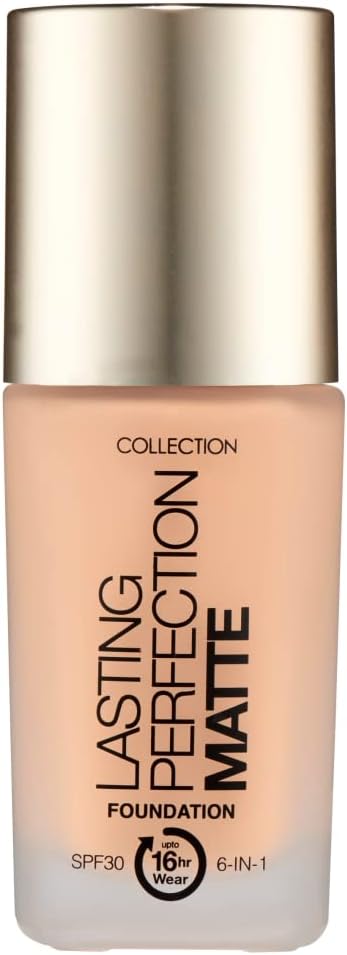 Collection Cosmetics Lasting Perfection Matte Foundation, Full Coverage, 27ml, Toffee