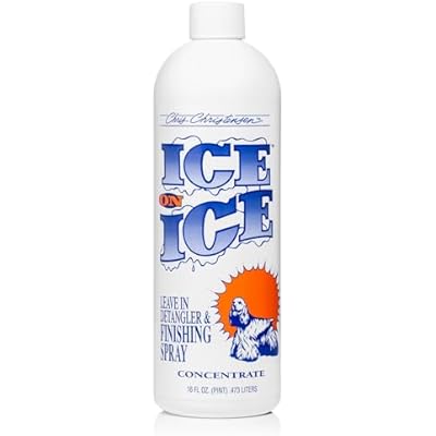 Chris Christensen Ice on Ice Detangler and Finishing Dog Spray, Concentrated Formula, Makes 2 Gallons, Helps BrushComb Glide Through Coat, Conditions, No Residue, All Coat Types, Made in USA, 16 oz