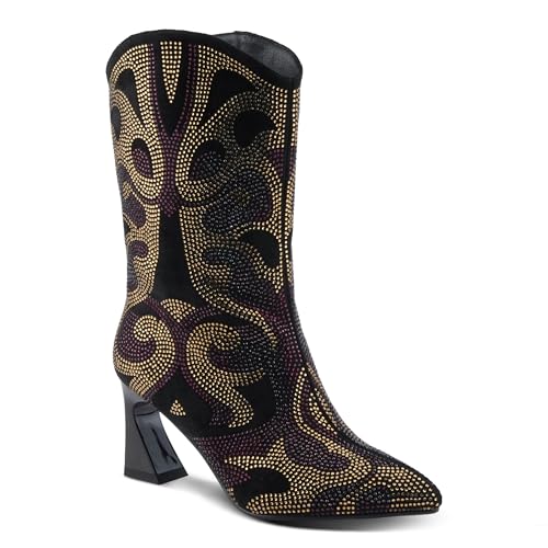 Azura Womens BIGTALK Fashion Mid-Shaft Boots with Decorative Buckles, Soft Lining, and Durable Outsole