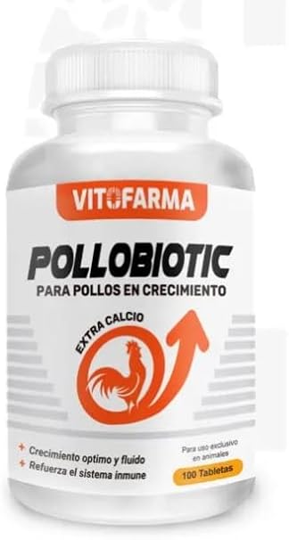 POLLOBIOTIC - Essential Supplement for Optimal Health - Extra Calcium for Roosters Calcio para Pollos, Poultry, Gallinas Chickens and Roosters - 100 Tablets