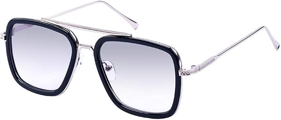 Boys and Girls Spider Man Edith Glasses Aviator Square Metal Frame Sunglasses Downey Iron Man Tony Stark Shades