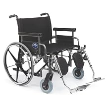 Medline Shuttle Bariatric Wheelchair, Desk-Length Arms and Elevating Leg Rests, 26" x 20" Seat (W x D)