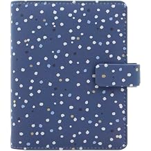 Filofax Indigo Organizer, Pocket Size, Snow - Leather-Look, Gold Foil Accents, Six Rings, Week-to-View Insert, Multilingual (C028719)