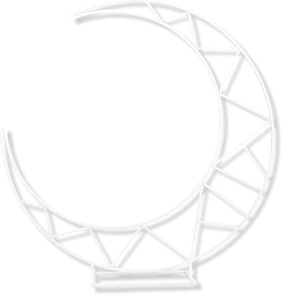 XOOFMASS Moon Shape Wedding Arch Backdrop Stand, 6.2x6.4ft Metal Arch Backdrop Stand for Wedding Ceremony Outdoor Indoor Birthday Party, Garden Floral Balloon Arch Decoration,White