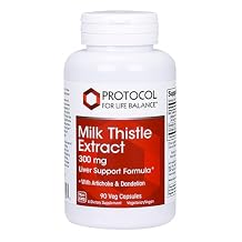 PROTOCOL FOR LIFE BALANCE Milk Thistle Extract 300 mg - for Healthy Liver Support* - with Artichoke Leaf & Dandelion Root - Vegan & Kosher - 90 Veg Capsules