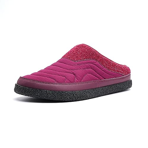 Mens Womens Winter Warm Slippers Waterproof Plush Lined Mules Slip On Indoor Outdoor House Shoes for Winter