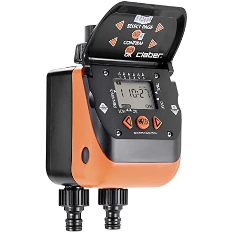 Claber 8420 Aquadue Duplo Evolution Dual Outlet Digital Water Timer