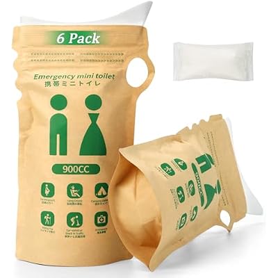 Disposable Urine Bag Pee Bags - Waterproof Eco-Friendly Degradable Paper Portable with Double Zipper Leakproof Seal for Women Men Camping Travel Emergency Toilet