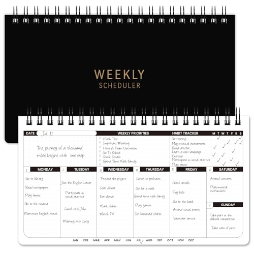 Weekly Planner 2026 - Spiral Bound, 11.2 x 6.3, Undated Daily Productive Weekly Planner, 55 Weeks